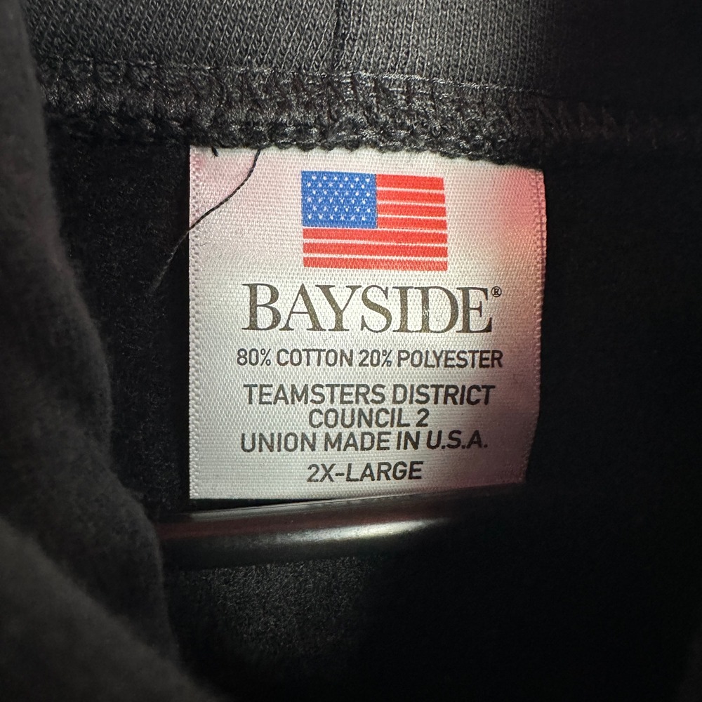 NWT Bayside Hoodie Mens 2XL Black Made in USA Streetwear Heavyweight Basic - Picture 3 of 5